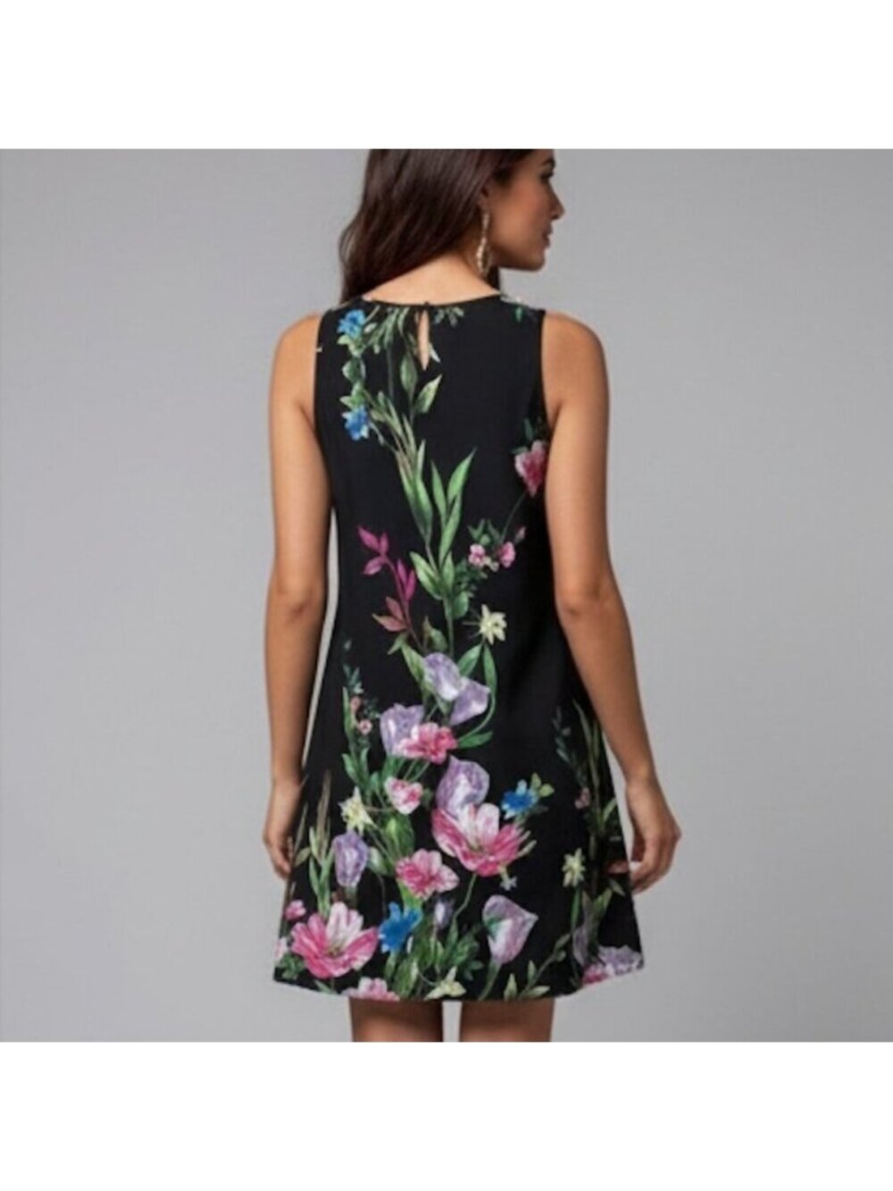 Floral Print Tank Dress Black - Picture 3 of 9